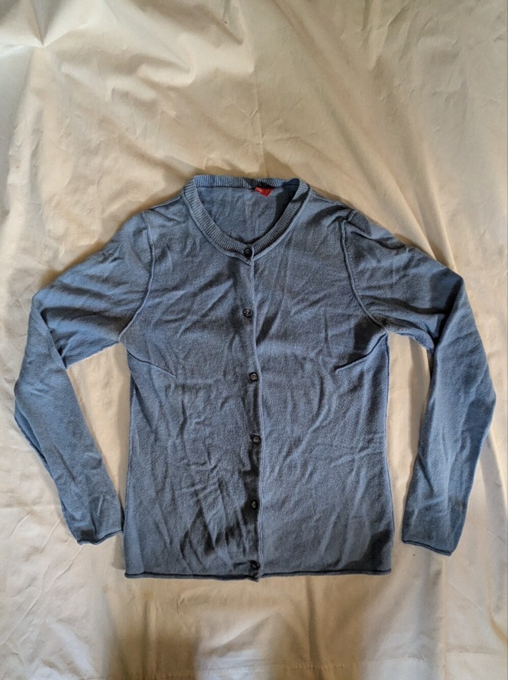 Light Blue Button-Up Cashmere Cardigan Sweater Size M